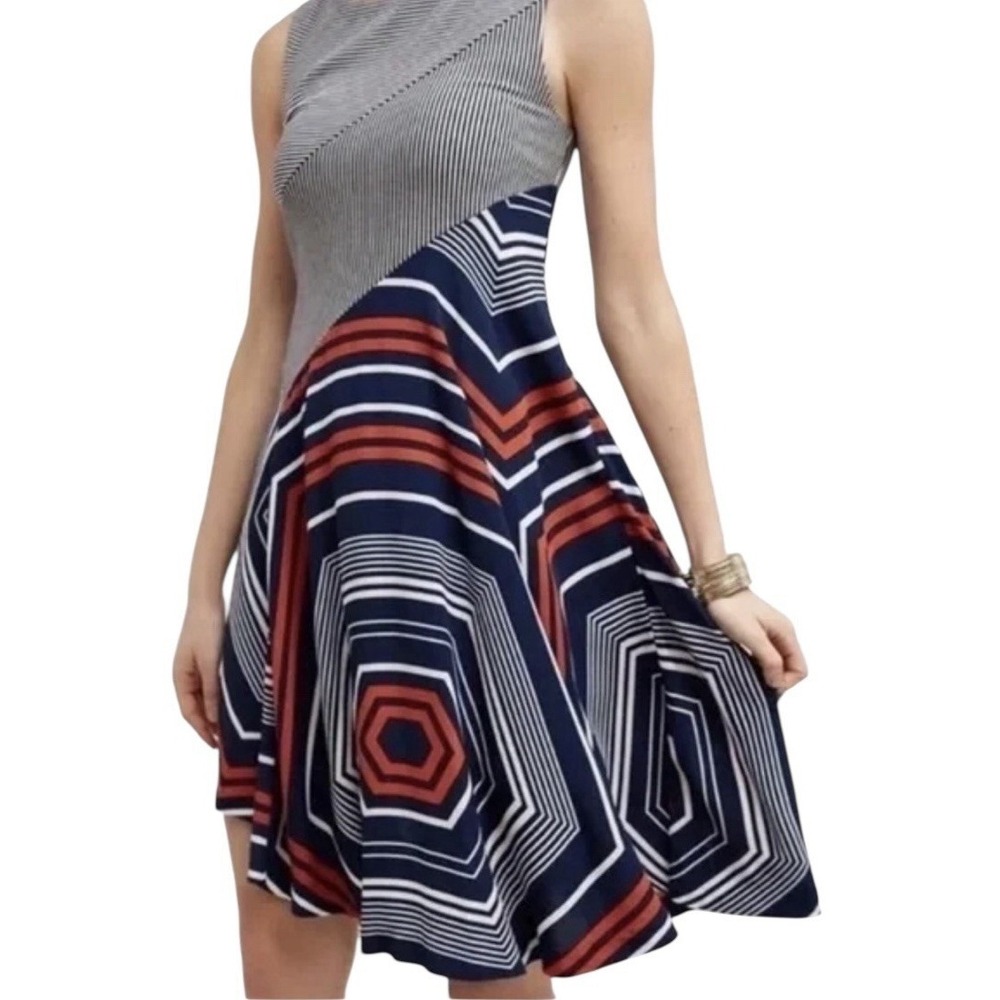 Anthropologie Maeve Cameron Asymmetrical Dress Women's Medium Sleeveless Stretch
